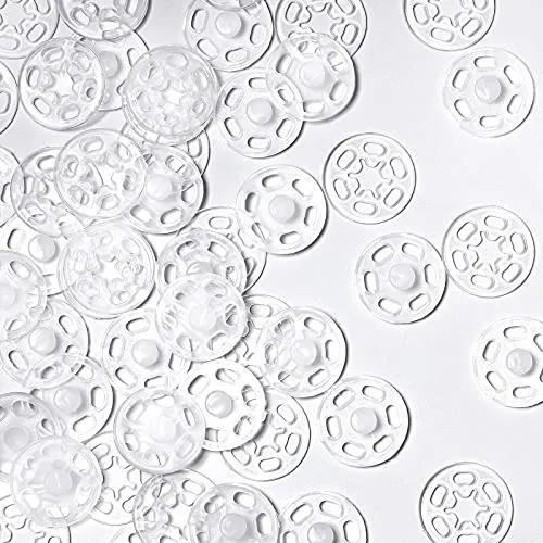 Paare Kunststoff Druckknopf Verschlussknöpfe Transparente Knöpfe Unsichtbare Annähen Druckknöpfe Kunststoff Klare Knöpfe für DIY Handwek Nähen von Kleidung (15 mm/ 0,59 Zoll) 40
