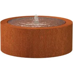 Wassertisch rund Corten-Stahl Rost braun/orange