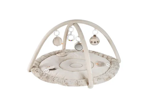 Fehn 3-D-Activity-Decke Faultier Lazy, Crazy & Pink Grau/Beige - Spiel- & Puzzelmatten, mit 3D-Elementen für interaktiven Spielspaß und Förderung der motorischen Fähigkeiten Ihres Babys.