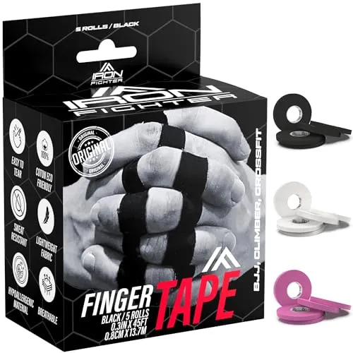 IRON FIGHTER 5X Rolle Sporttape 0,8cm x 13,7m Schwarz