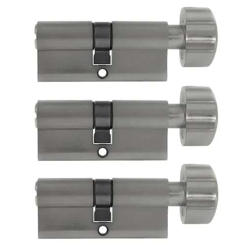 3x Knaufzylinder 80mm 40/40 +15 Schlüssel Zylinder Schloss Gleichschließend