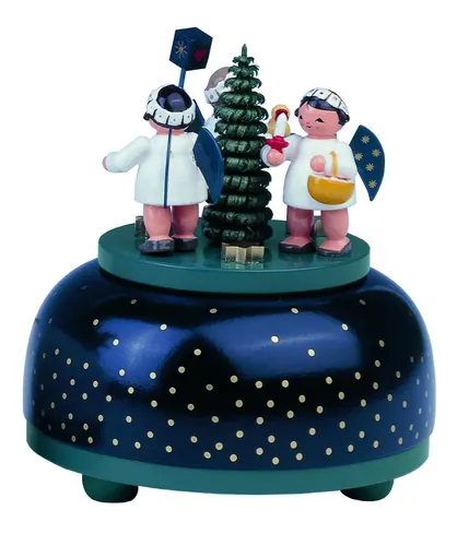KWO Spieluhr Engel mit Geschenk 13013 Erzgebirge