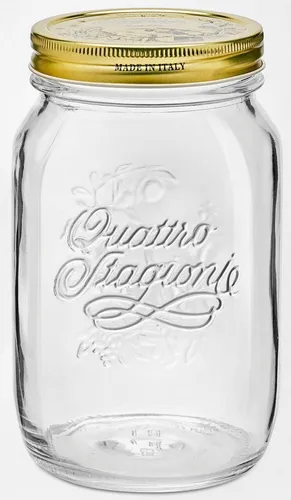 Bormioli Rocco Einmachglas Quattro Stagioni, Glas, (Set, 12-tlg., 12 Stück, 1,0l Fassungsvermögen), luftdicht verschließbar