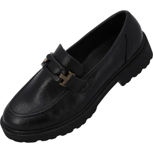 Palado Loafer Damen Xesta - elegante Slipper - modische Sommerschuhe - bequeme Slides Schwarz UK7 - EU40