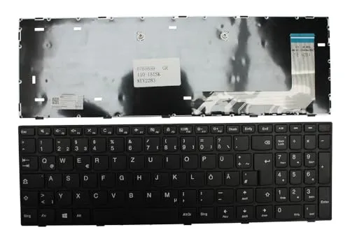 Keyboards4Laptops Deutsch Schwarz Rahmen Schwarz kompatible Ersatz Tastatur kompatibel mit Lenovo IdeaPad 110-15ISK