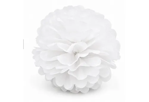 Creativery Pompon, Pompon 20cm Papier 1 Stück Weiß