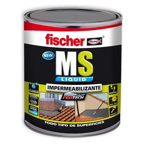 fischer 534615 Waterproofing Polymer MS Grey Flüssigkeitsabdichtung 1kg