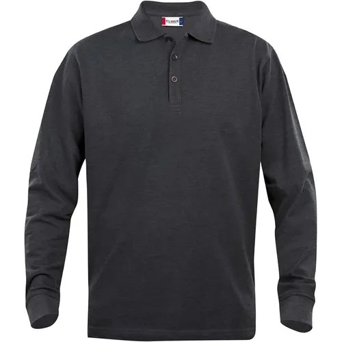 CliQue Herren Classic Long Sleeve Polo Poloshirt, Grey (Anthracite Melange), XXL - Elegantes Poloshirt für Herren, ideal für Freizeit und Business, mit 3-Knopf-Knopfleiste und Ripp-Kragen für einen stilvollen Look.