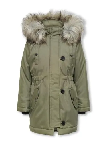 ONLY girl Langer Parka mit abnehmbarer Kapuze in blau von ONLY