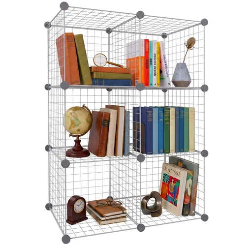 relaxdays Steckregal Würfel Set, silber, 6 Würfel - Modulares Steckregal für flexiblen Stauraum in jedem Raum. Einfacher Aufbau ohne Werkzeug, ideal für Bücher, Kleidung oder Küchenutensilien. Stabil und platzsparend, passt sich Deinen Bedürfnissen an.