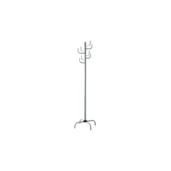 HAKU Möbel Garderobenständer grau, modern und funktional - Garderobenständer aus pulverbeschichtetem Stahlrohr mit 8 stabilen Haken, ideal für einen ordentlichen Eingangsbereich. Maße: H 180 cm x Ø 37 cm.