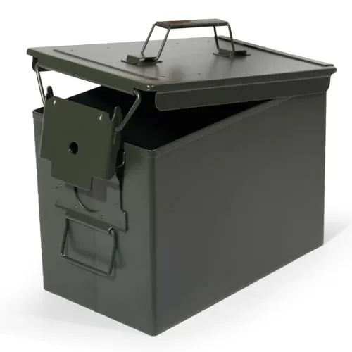 GREELUE Munitionskiste, US Ammo Box, Patronenbox, Aufbewahrungsbox für Lithiumbatterien, Munition (Armeegrün-30cm)