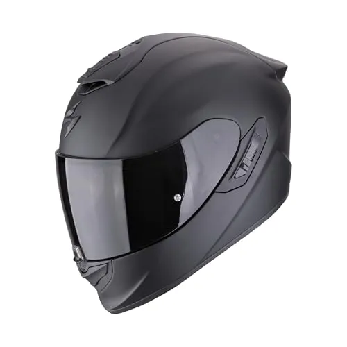 Scorpion Exo-1400 Evo II Air Solid Matt-Schwarz S - Motorradhelm mit AIRFIT Aufblasbarem Wangenpolstersystem für individuelle Passform, optimierter Belüftung und Pinlock® MAXVISION-Scheibe für klare Sicht bei jedem Wetter.