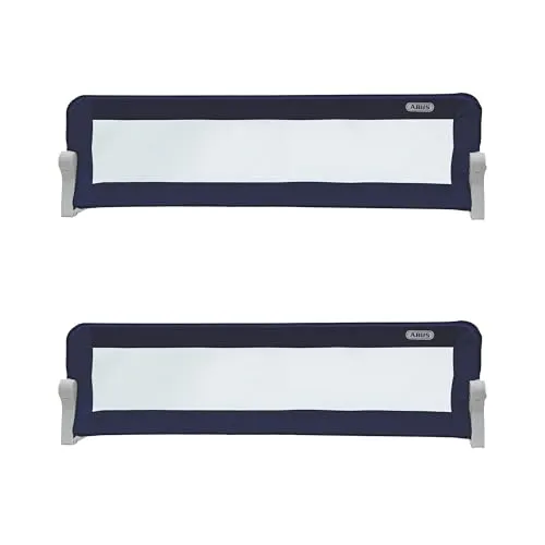 ABUS Bettgitter Eric - Faltbares Rausfallschutz-Set für Kinderbetten (2er Set, 150 cm, Blau) - Baby Bettgitter mit 42 cm Höhe für sicheren Rausfallschutz, faltbar und ideal für Reisen, einfach im Handumdrehen umklappbar für leichten Einstieg.