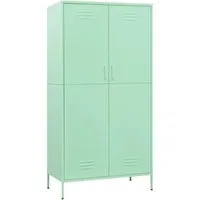 vidaXL Kleiderschrank Minzgrün 90x50x180 cm - Stylischer Kleiderschrank aus langlebigem Stahl mit 4 verstellbaren Einlegeböden und Kleiderstange für optimalen Stauraum. Perfekte Lösung für Ordnung und Stil in Ihrem Zuhause.