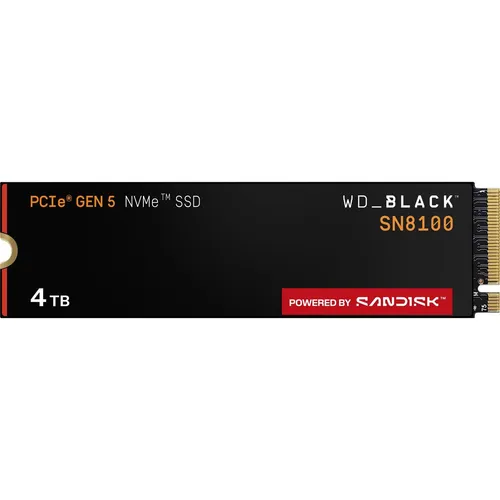 WD_BLACK SN8100 NVMe SSD 4TB M.2 2280 PCIe 5.0 - Festplatten: 4 TB Speicher mit extremen Geschwindigkeiten von bis zu 14.900 MB/s, ideal für Gaming und kreative Anwendungen.