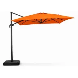 Rechteckiger Sonnenschirm 3x4 M Versetzt Drehbar Orange Aus Aluminium Cesare