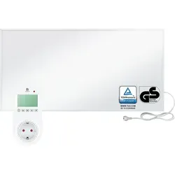 BR Bringer Infrarotheizung 1200 Watt - Energiesparend mit Steck-Thermostat - Elektroheizkörper für schnelle Wärmeverteilung, ideal für Asthmatiker. Effizient und umweltfreundlich mit 5 Jahren Garantie und TÜV GS.