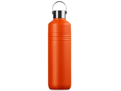 Le Creuset Trinkflasche 1L Ofenrot Edelstahl - Wasserkocher – Isolierte 1,0 l Trinkflasche mit doppelter Vakuumisolierung für heiße und kalte Getränke, ideal für unterwegs!