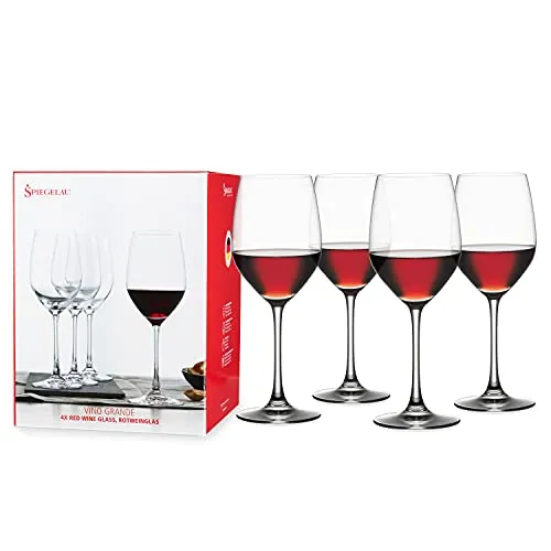 SPIEGELAU Vino Grande Gläser-Set 4er Rotwein/Wasser - Hochwertiges Kristallglas-Set für Weinliebhaber, spülmaschinenfest und mit erhöhter Bruchfestigkeit – ideal für den täglichen Gebrauch und besondere Anlässe.