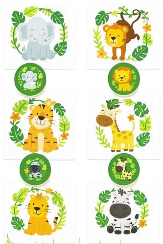 KAMACA 6er Set Magische Handtücher Safari – Zauberhandtücher mit Safari-Tieren aus 100 % Baumwolle Zaubertuch Magic Towel statt Süßigkeiten