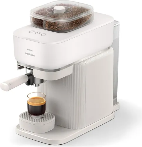 Philips BAR320/00 Baristina Bean swap Siebträger-Espressomaschine - Siebträgermaschine mit 16 Bar Druck für vollmundigen Espresso in unter 60 Sekunden. Dank dualem Bohnenbehälter einfach zwischen Bohnen wechseln – ideal für jeden Kaffeegenuss!