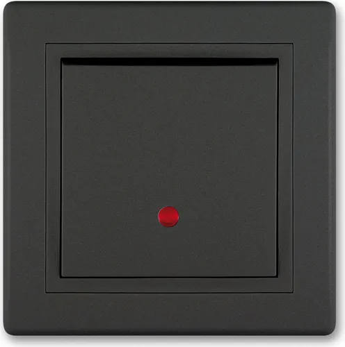 Ein/Aus Schalter mit Glimmlampe Schwarz (Soft Touch)