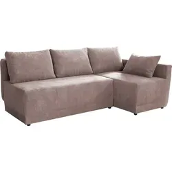 MIRJAN24 Ecksofa Nestor Cord mit Schlaffunktion in pink von Mirjan24