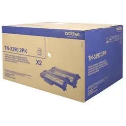 Brother Toner TN-3390 Twin-Pack - 2 Stück, hohe Kapazität von ca. 2 x 12.000 A4-Seiten, ideal für Brother Drucker