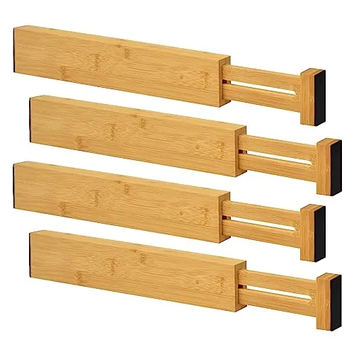 joeji's Kitchen 4er-Set Bambus Holz Schubladenteiler