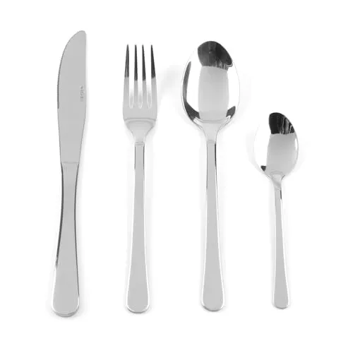 Salter Bakewell Besteckset, 16-teilig, 4 Personen, hochglanzpoliert | 18/0 Edelstahl, spülmaschinengeeignet, mit Gabeln, Messern, Dessertlöffeln, Teelöffeln, 15 Jahre Garantie, Geschenkbox