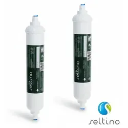 Seltino AMICO Wasserfilter 2er Set für Kühlschränke - Externe Wasserfilter für Side-by-Side-Kühlschränke, optimaler Schutz vor Verunreinigungen und für besser schmeckendes Wasser. Mit einfacher Installation und bis zu 7570 Litern Kapazität.