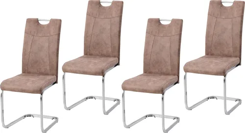 HTI-Line Freischwinger Schwingstuhl KellyC Braun 4er Set in braun von HTI-Line