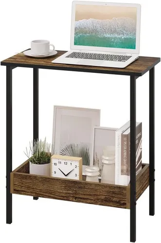 WOLTU Beistelltisch mit 2 Ablagen