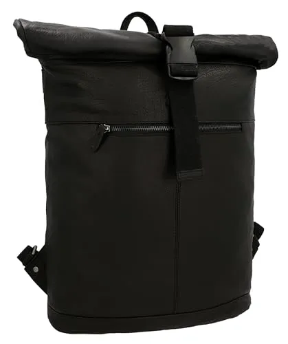 Gusti Mattis Rolltop Kurierrucksack - Stylischer Lederrucksack für Stadt und Outdoor - Tagesrucksäcke mit 16L Volumen, aus robustem Echtleder, ideal für Stadtbesuche und Wanderungen, langlebig und komfortabel.