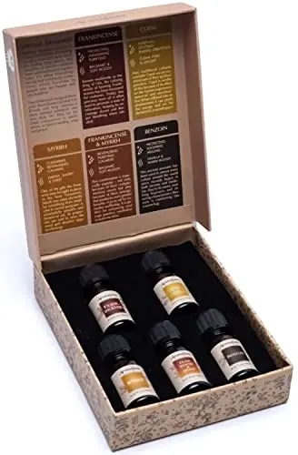 5er Set ätherische Ölmischung - Harze - Weihrauch, Myrrhe, Copal, Benzoe