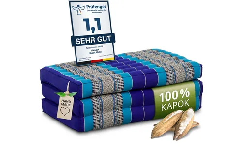 livasia Nachhaltige Kindermatratze aus Kapok 140x70x8cm in blau von livasia