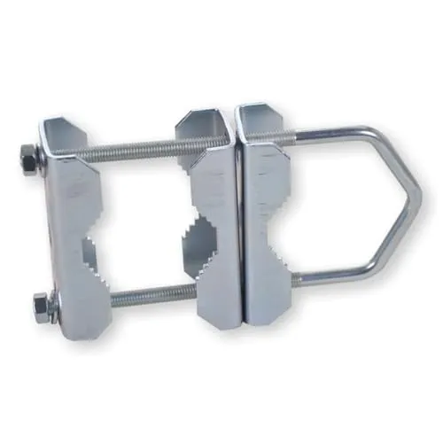 Erwin Weiß GmbH Doppelrohrschelle Stahl I Befestigungsschelle für Rohre mit 36-48 mm Durchmesser I 2 cm Rohrabstand I Rohrschelle für Masthalterung I Mastschelle mit Gewindestange M8