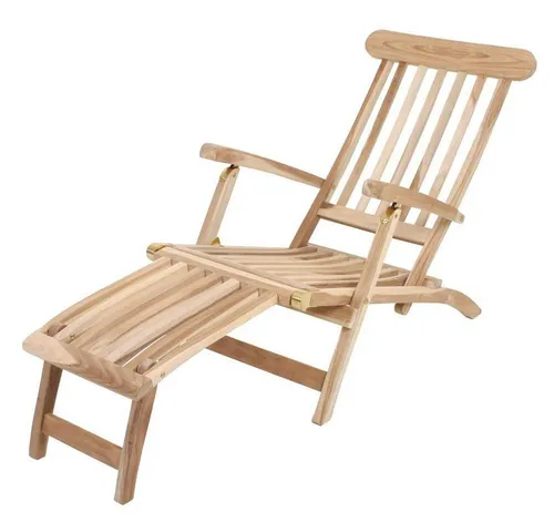 Lomadox Gartenliege HGA-120 – Teakholz Deck-Chair mit 3-fach verstellbarer Rückenlehne - Vormontierte Gartenliege aus hochwertigem Teakholz, ideal für entspannte Stunden im Freien. Flexibel einstellbare Rückenlehne für optimalen Komfort.