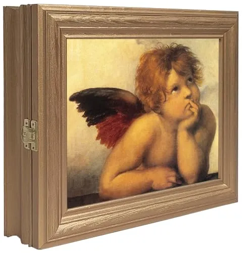 Cer-Plast Schlüsselkasten aus Holz Hängeschrank mit Schlüsselbrett Wandorganizer für Schlüsselaufbewahrungm Schlüsselschrank Vintage-Optik Holzschlüsselbox