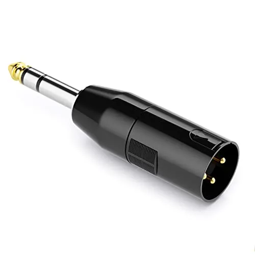 deleyCON Audio Adapter XLR auf 6,3mm Stereo Klinke - Stecker auf 6,35mm TRS Klinke Stecker für 3-Pin XLR Kabel Mikrofon Lautsprecher Mischpult Musikinstrument Tonstudio