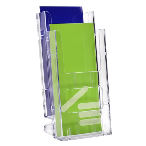 DIN Lang (99x210mm) Tischprospekthalter mit 2 Etagen / Prospektständer