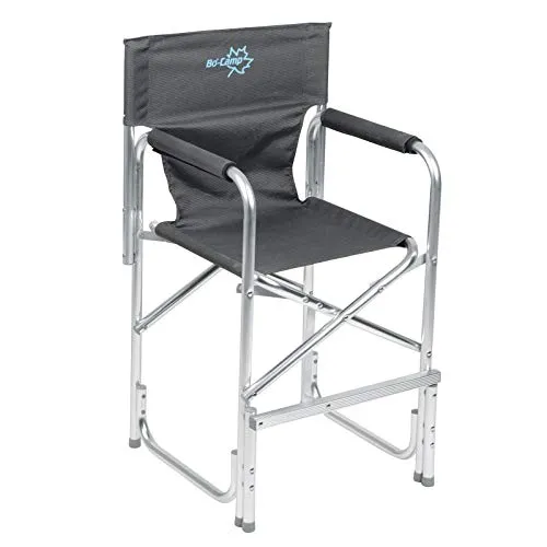 BO-CAMP Kinder Hochstuhl - Faltbarer Campingstuhl mit Sicherheitsverriegelung - Camping-Möbel mit extra hoher Sitzfläche von 52 cm, ideal für Outdoor-Aktivitäten, sicher und bequem durch gepolsterte Armlehnen, geeignet für Kinder ab 3 Jahren.