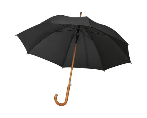 Easy Gifts Stockregenschirm Automatik-Regenschirm mit Holzgriff / Farbe: schwarz