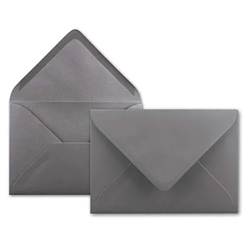 50x Brief-Umschläge in Graphit-Grau/Dunkelgrau von NEUSER PAPIER