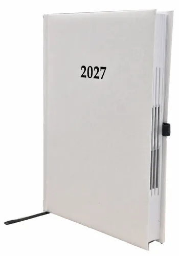 ADINA Buchkalender Chefplaner A5 weiss-metallic 1 Tag 1 Seite 2027