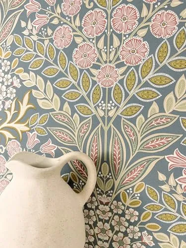 Newroom Vliestapete - Grau Floral Blumen Tapete für Wohnzimmer und Schlafzimmer - Elegante Blumentapete in 3D Optik, ideal für Wohnzimmer, Schlafzimmer oder Küche. Bringt Retro-Charme und eine freundliche Atmosphäre in Ihr Zuhause.