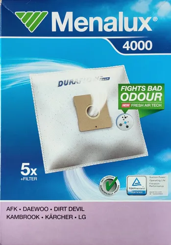 Menalux 4000 Staubsaugerbeutel ( 5 Beutel + 1 Filter  ) frei Haus per Post