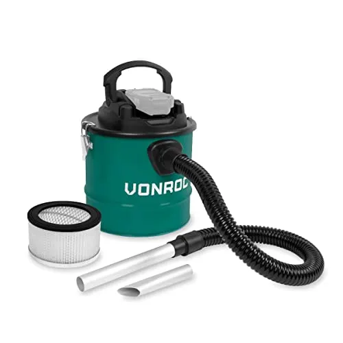 VONROC Akku-Aschesauger VPower 20V - 12L Tank mit HEPA Filter - Aschesauger für Innenräume, ausgestattet mit HEPA-Filter für saubere Abluft. Schnelle Entleerung des 12L Behälters und keine Beutel nötig. Optimal für flexible Anwendungen ohne Kabel.