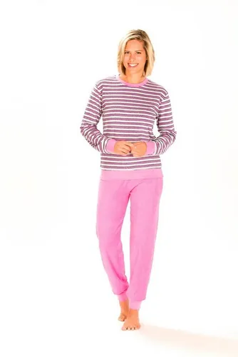 RELAX by Normann Frottee Schlafanzug - Bequemer Pyjama in rose mit Bündchen, ideal für entspannte Nächte. Aus 80% Baumwolle für hohen Tragekomfort.